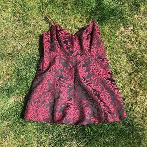 Wine+Black mini dress